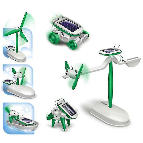 6 i 1 Solar Robot Technology Experiment Gör själv småproduktion Kreativa pedagogiska leksaker för barn