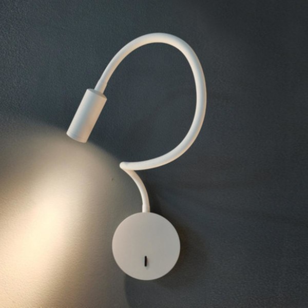 3W sängbordslampa Creative Nordic Simple Generation läslampa Infällbar vägglampa (vit, utan stickpropp)