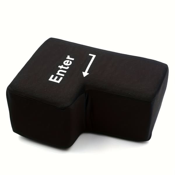 Kjempe Enter-tast pute, Stress Relief Desktop Tool Black
