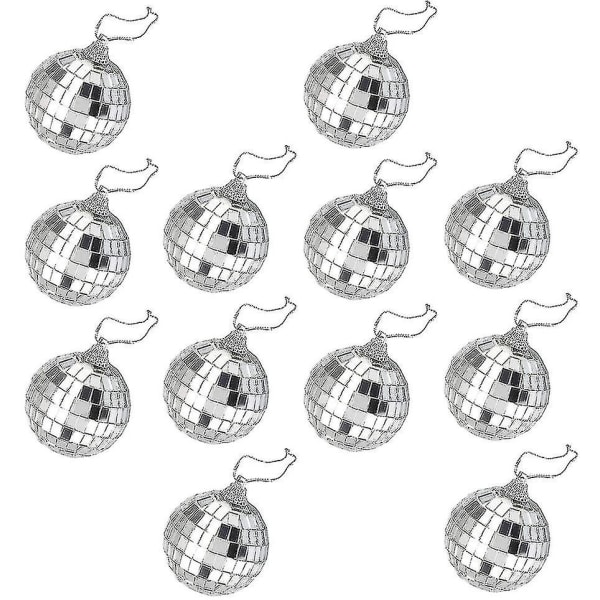 12st 5cm Spegel Disco Ball Spegel Fest Juldekor Med Remmar 5CM