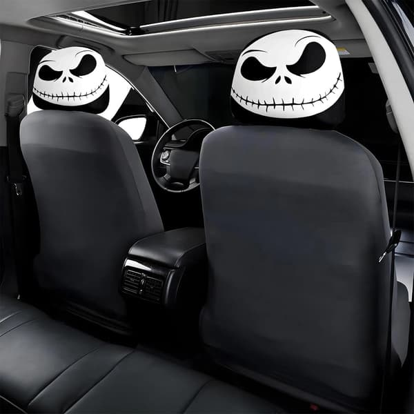 2 st The Nightmare Before Christmas Jack Skellington Bil Nackstödsskydd - Universal Passform, Polyester 26cm*28cm*2PC