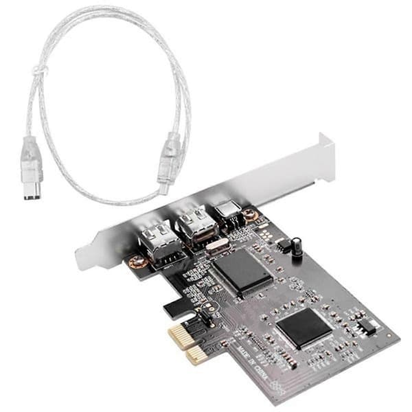 PCI Express X1 PCI-E FireWire 1394A IEEE1394 Controller Kort 3 Port til Desktop Black