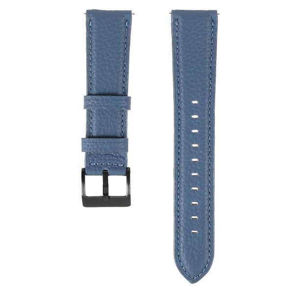 22mm äkta läderrem, litchi-struktur, justerbar, blå för din Samsung Gear S3 Classic/gear S3 Frontier/galaxy Watch 46mm