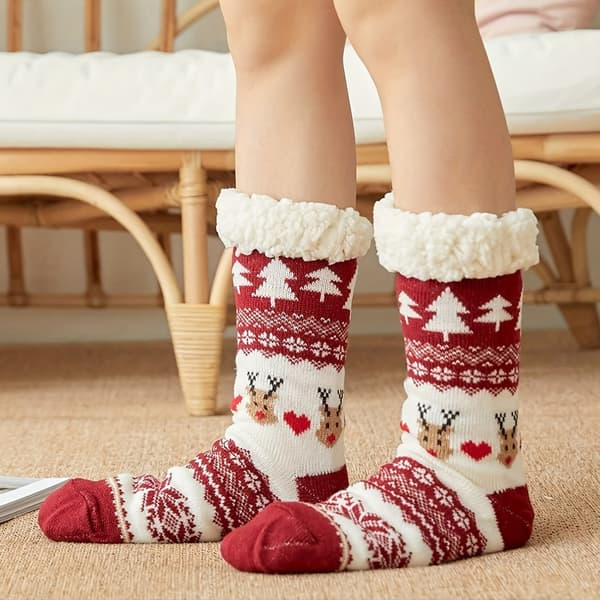 Par Tykke Fleece Sokker til Kvinder, Velegnet til Efterår og Vinter Red One-size