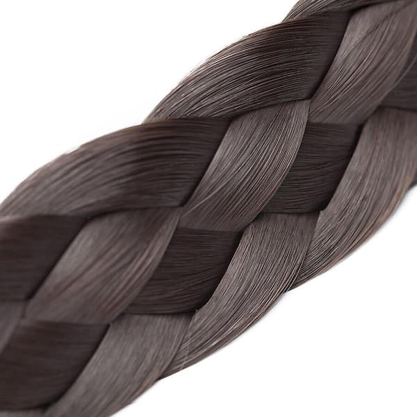Tykt Flettet Elastisk Hårbøyle Hårbånd Tilbehør For Kvinner darkbrown