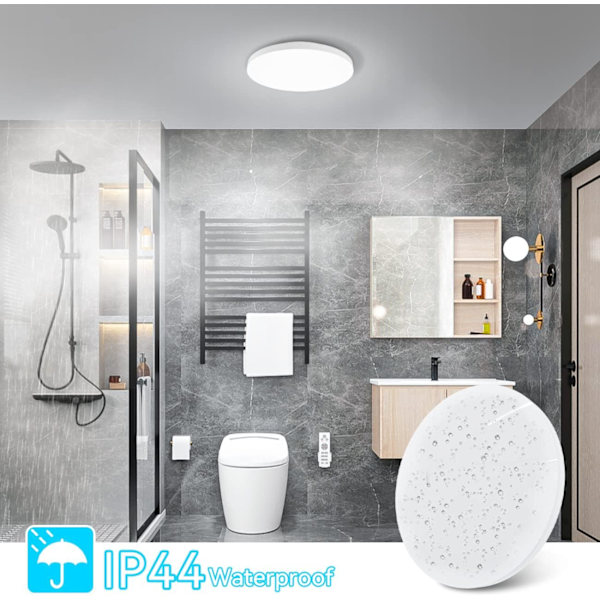 GDRHVFD | Moderne LED taklampe, 18W stue taklampe 6000K kald hvit 1700K rund baderomslampe barne-/voksensoverom