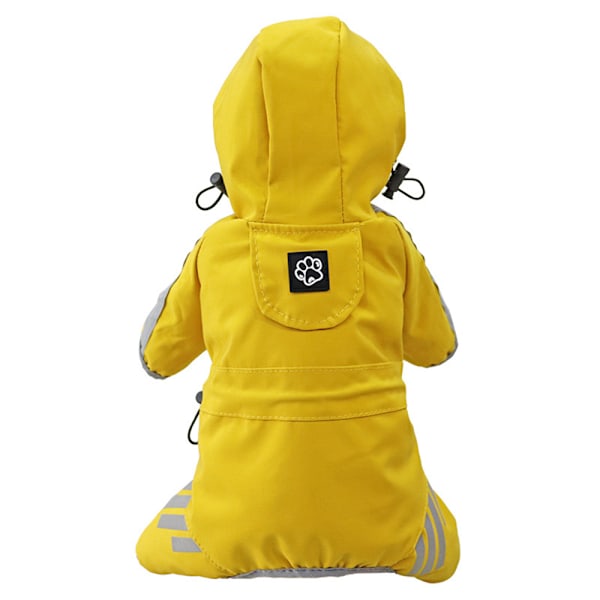 Regnkläder för husdjur Hundregnrock Husdjursluva Vattentät Jacka Kläder gul yellow 2XL