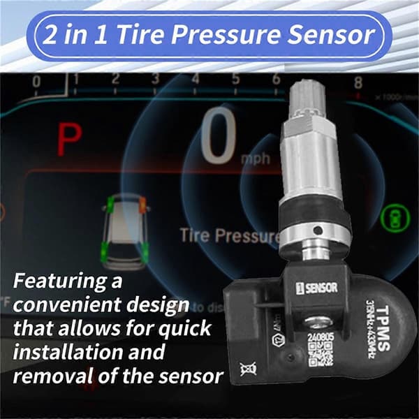 3st Programmerbar MX-sensor för Verktyg TS408 TS508 ITS600 315MHZ+433MHz 2 i 1 Universal TPMS Däcktryckssensor Black  Silver