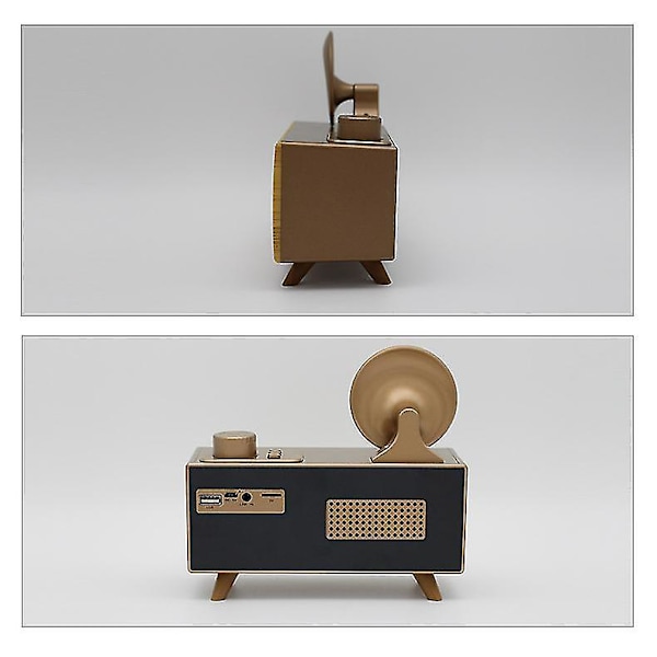 1 stk. Bluetooth-højtaler, B6 Træ Retro Trådløs Bluetooth-højtaler Radio Bærbar Udendørs Desktop Lille Audio Subwoofer, Dobbelte højtalere, Kompatibel Wi