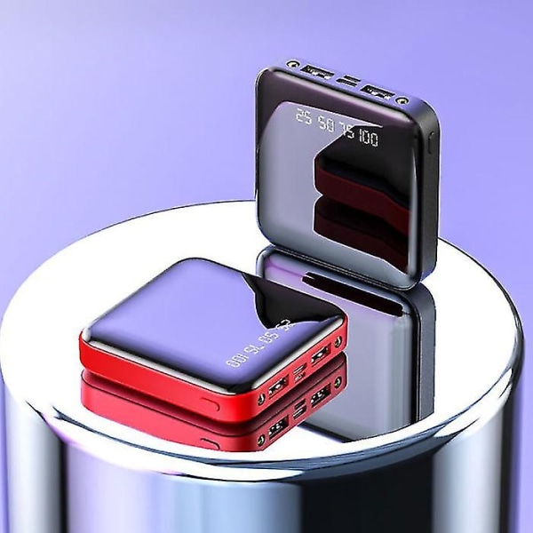 Mini Extern 20.000 mah Powerbank 2x USB Led Display Nödbatteri Batteriladdare Laddare Blå red