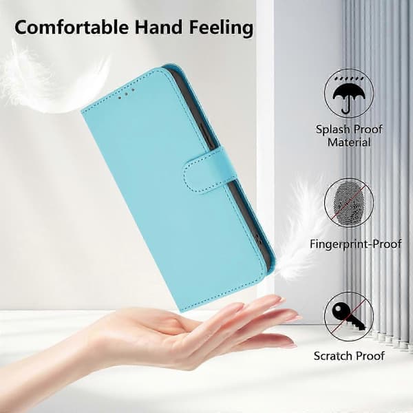 Ensfarvet PU-etui til Redmi Note 14 Pro 5G / 14 Pro+ 5G Sky Blue