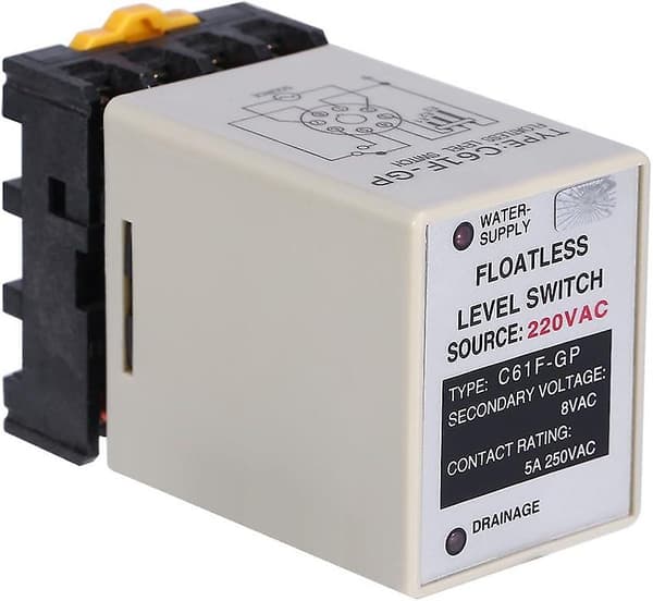 Flydeløs Niveausensor, Vand Væskeniveausensor Controller Med Base C61f-gp Ac220v 50/60hz