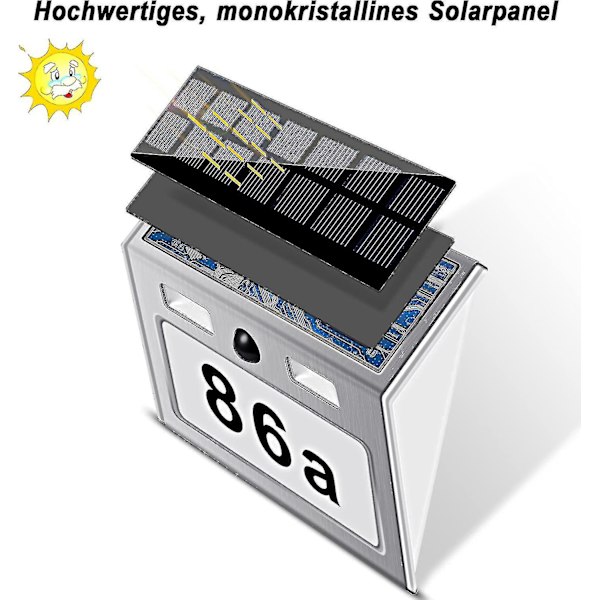 Solar Ed Nummer med 7 LED-lampor, Solarnummer