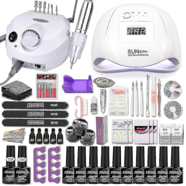 Nagelkonstset 120/80/54w Uv Led Lampa Gel Nagellackset Elektrisk Nagelborr Nagelkonstset- Ssxjv