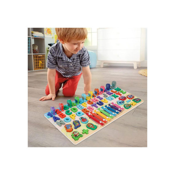 Montessori Pedagogisk leksak Fiske Räkna Sortering staplade alfabetet
