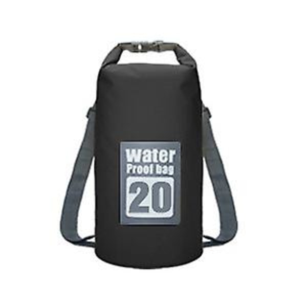 5l/10l/15l/20l Utomhus Sport Pvc Vattentät Förvaring Torrväska För Kanot Kajak Forsränning Simning Resepaket Säck Ryggsäck black 20L