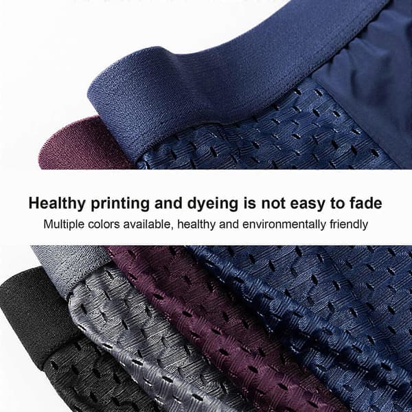 4-pack Bambu Mjuka Underkläder Shorts Sommar Ice Silk Mesh Boxer Briefs för Män, 100% Nya XL