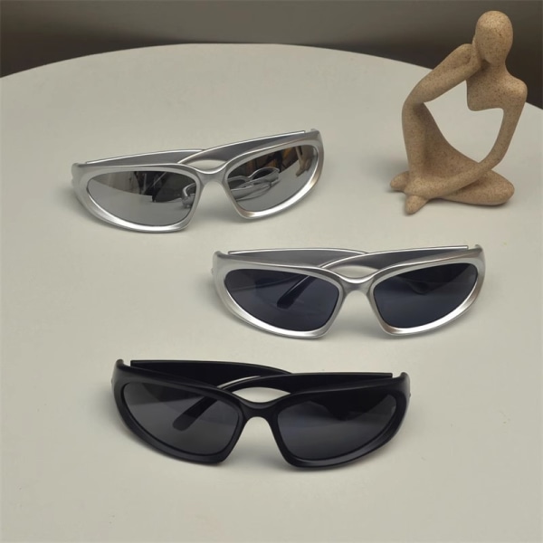Punk Sport Solglasögon För män Kvinnor Lyxigt märke Designer Solglasögon Herrmode Vintage nyanser UV400 Goggle Glasögon Black