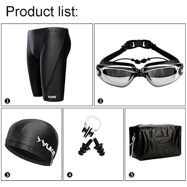 2019 Herr Badshorts Vattentäta Tävlings Simutrustning Glasögon Med Öron 5 Pcs XL