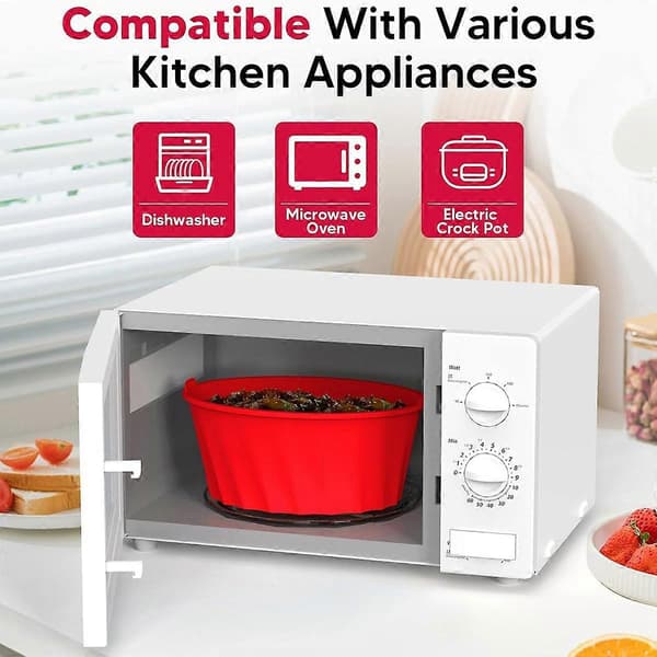 Quart Slow Cooker Liner, Liners Passer Kompatibel med Liners (Rød)