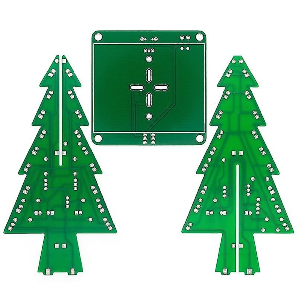 Gör-det-själv 3d LED blinkande julgran Circuit Kits Glitter elektroniska inlärningsset 7-Color