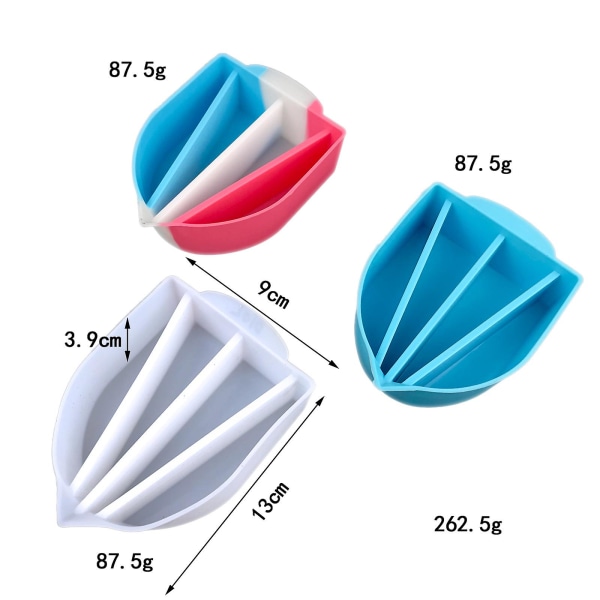 -4 kanaler delade koppar för färger Hällning av silikon Hällkoppsavdelare Målningsverktyg för akrylfärg Resin hällning 2st