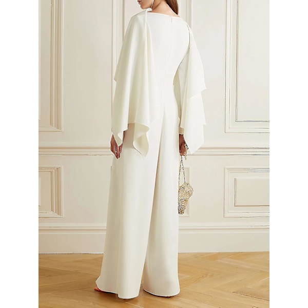 Langærmet dame jumpsuit med slå-om-effekt, ensfarvet, lynlås, heldragt, urban og elegant