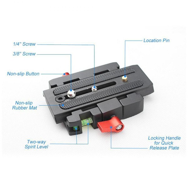 Snabbkopplingsklämma Adapter + P200 Plattkompatibel för Manfrotto 501 500AH 701HDV 503HDV Q5 - T3654657596323