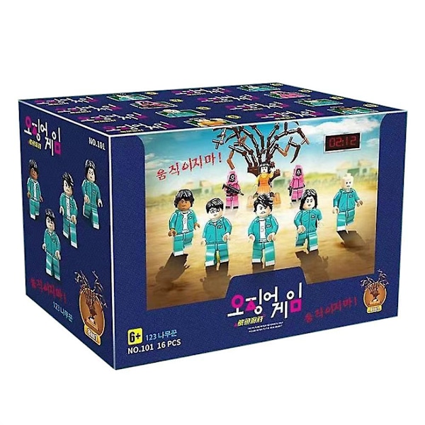 Squid Game Byggklossar 123 Träfigurer Monterad Modell Leksaker