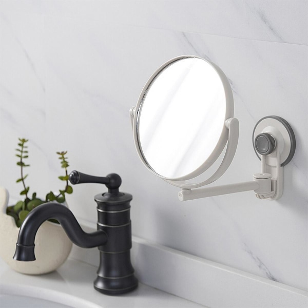 Justerbar lätt väggmonterad dubbelsidig sminkspegel vattentät sminkspegel gratis perforerat sminkverktyg | bad spegel