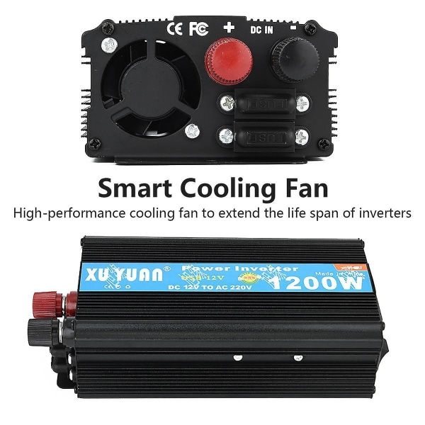 PEAK SMART DC 12V/24V till AC 220V/110V 1200W Power Inverter Power