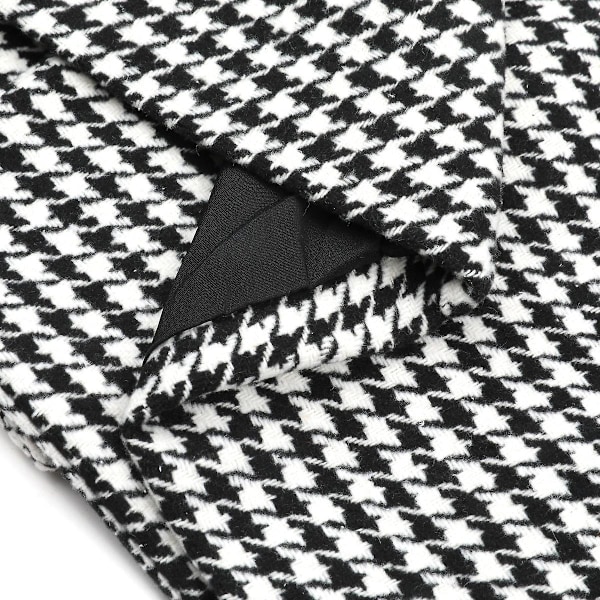 Yynuda miesten mustavalkoinen ruudullinen kaksirivinen 4 napin slim fit vapaa-ajan bleiseri