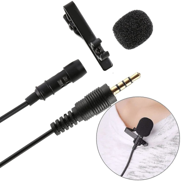 3,5 Mm Lavalier-mikrofon, Sanon Mini Lapel-mikrofon med 59 tums kabel