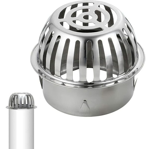 Rende kurv i rustfrit stål Rendesikring Beskytter mod forurening fra tagrør, blade, mos Hjælper med nem dræning (passer til rør 10 cm)
