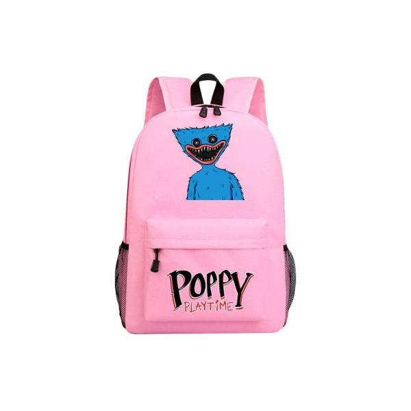 Poppy Playtime Huggy Wuggy Cartoon Pattern Backpack Skolväska Unisex resväska Pink