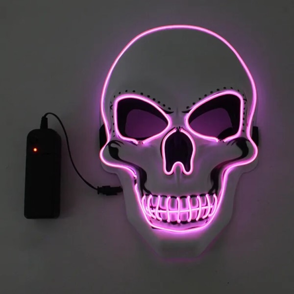 Halloween Skräck Skull Mask LED Kallljus Mask LED Halloween Mask Cosplay Mask Halloween Party Dekoration Lysande Skull Masker