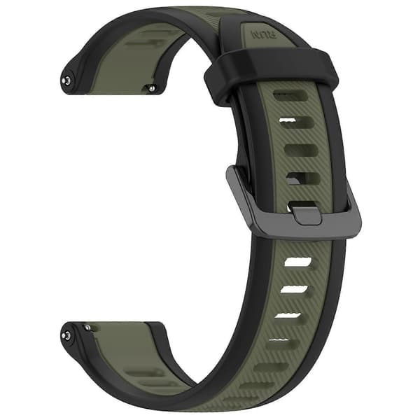 22 mm silikone urrem til Garmin Forerunner 255 Green Black