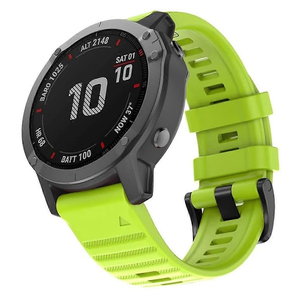 Til Garmin Fenix 6X 26mm silikonerem Green