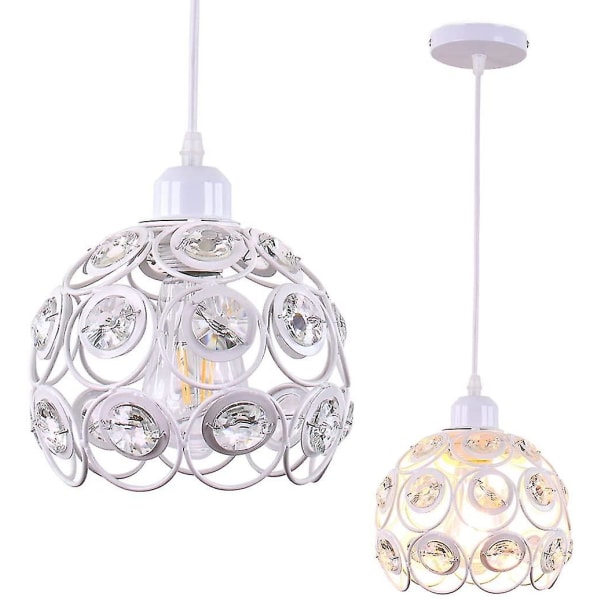 Kristall hängande ljus metall hängande lampa Modern kristall ljuskrona lampskärm hall taklampa White