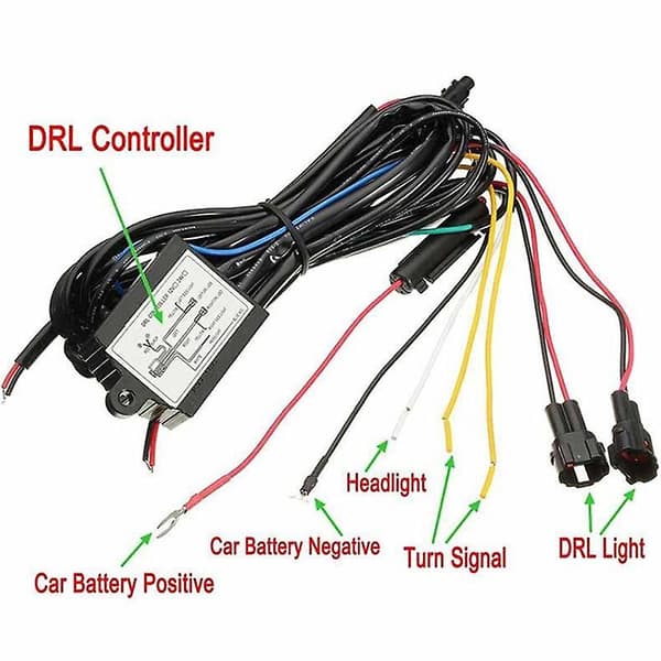 Bil DRL Kørelys Dæmper Dæmpningsrelæ Kontrolkontakt Sele 12v Black