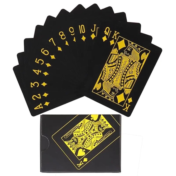 Svart guld spelkort pokerspeldäck blå Silver poker kostym Plast Magic Vattentät kortlek Magic Water Gift Collection Gold