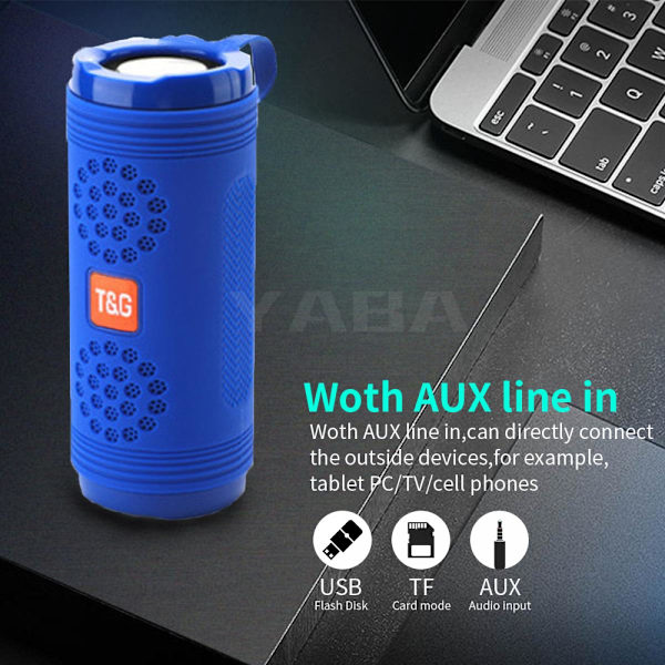 Bärbara Bluetooth-högtalare Trådlös Bass Column Vattentät Utomhus USB-högtalare Stöd AUX TF Subwoofer | Bärbara högtalare (blå)