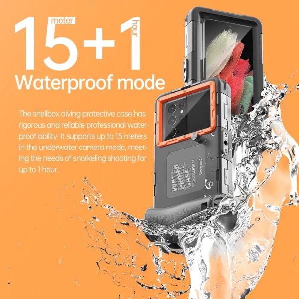 15M Professionell Dykning Phone case För iPhone 15 14 13 12 Pro Max Underwater Taking Vattentät Fodral För Samsung S22 S23 Ultra Black For LG Model