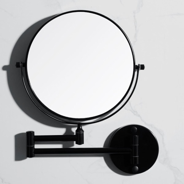 Svart spegel badrum vägg installation smink spegel badrum skönhetsspegel förstoringsglas hopfällbar vägghängande spegel |