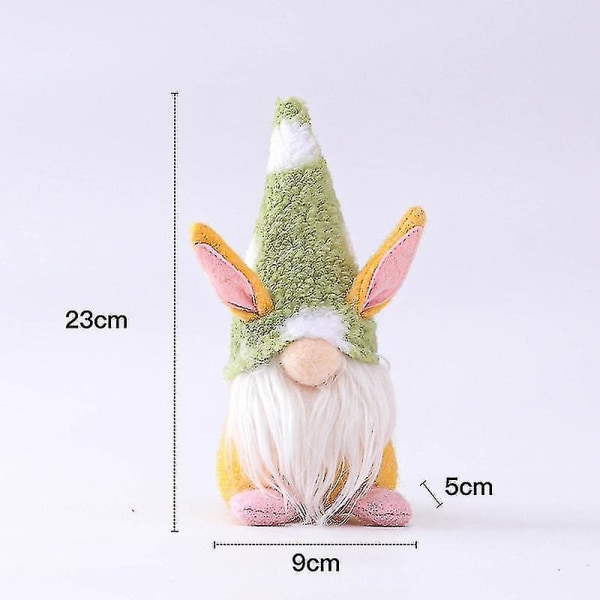 Ny påsk Ansiktslös Gnome Kanindocka Handgjord Återanvändbar heminredning Vårhängande kaninprydnader Barngåvor 23cm green