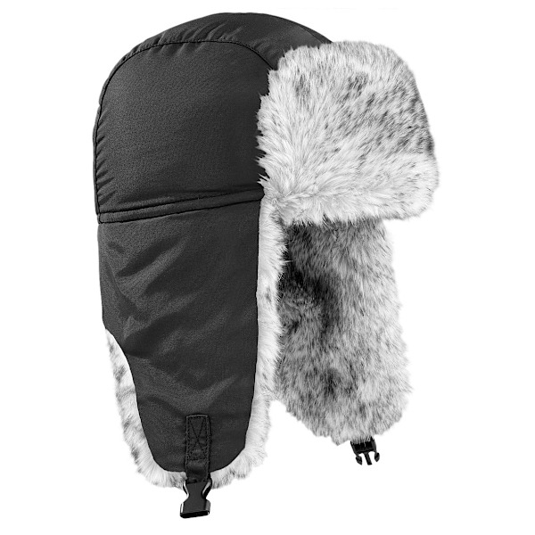 Beechfield Unisex Termisk Vinter Sherpa Trapperhatt Svart - Perfekt Svart Svart Black L/XL