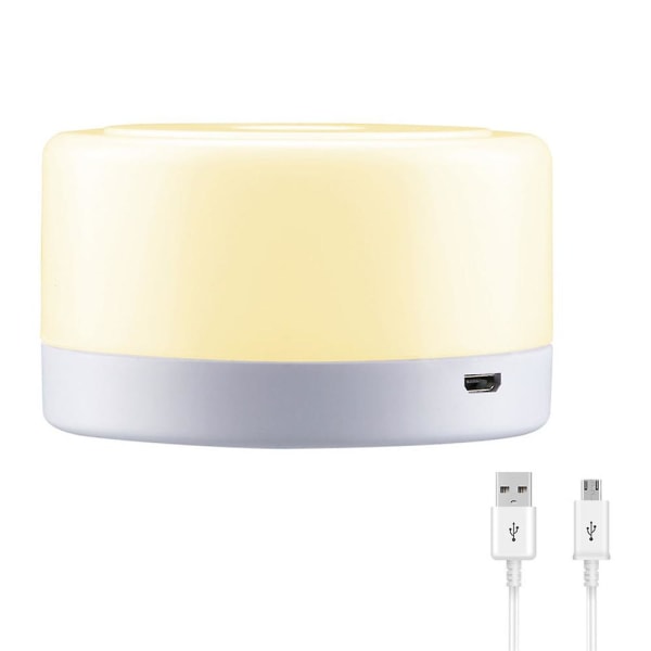 Led Nattlampa USB Uppladdningsbar Trådlös Mini Touch-lampa Bärbar sovrumslampa för omvårdnad Dimbar sänglampa Warm Light