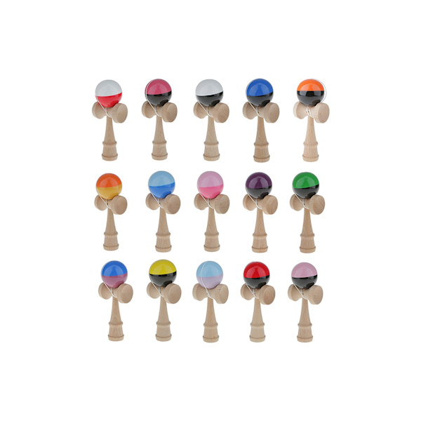 Træ Par Kendama Bold Børnelegetøj Balance Talent Legetøj Fuchsia Sort