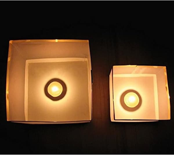 Floating Lanterns Biodegradable Candle Lanterns Water Floating Pool Lights White Paper Lanterns for Outside to Wish Be 10 Pcs.