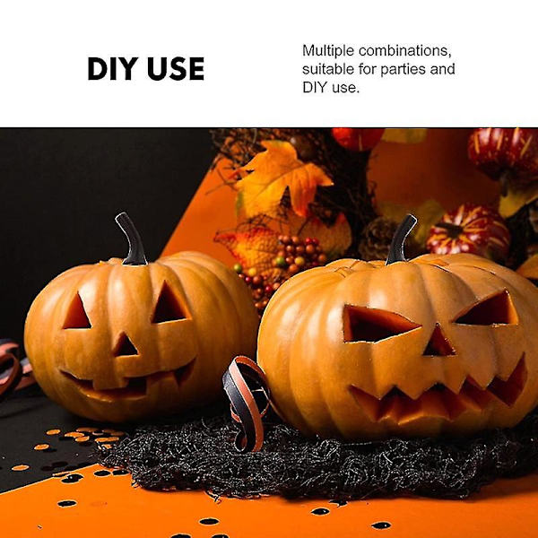 40 stk. falske gresskarstilker, DIY Halloween-gresskarstilker, forsyninger, Jack O Lantern-ornamenter, gresskarverktøy for Halloween